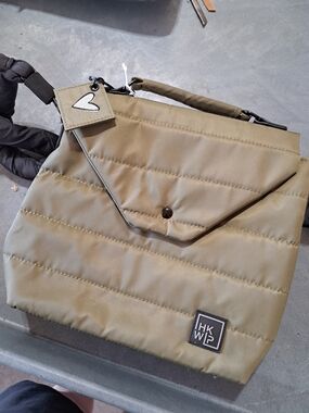 Olive Green Quilted Shoulder Bag